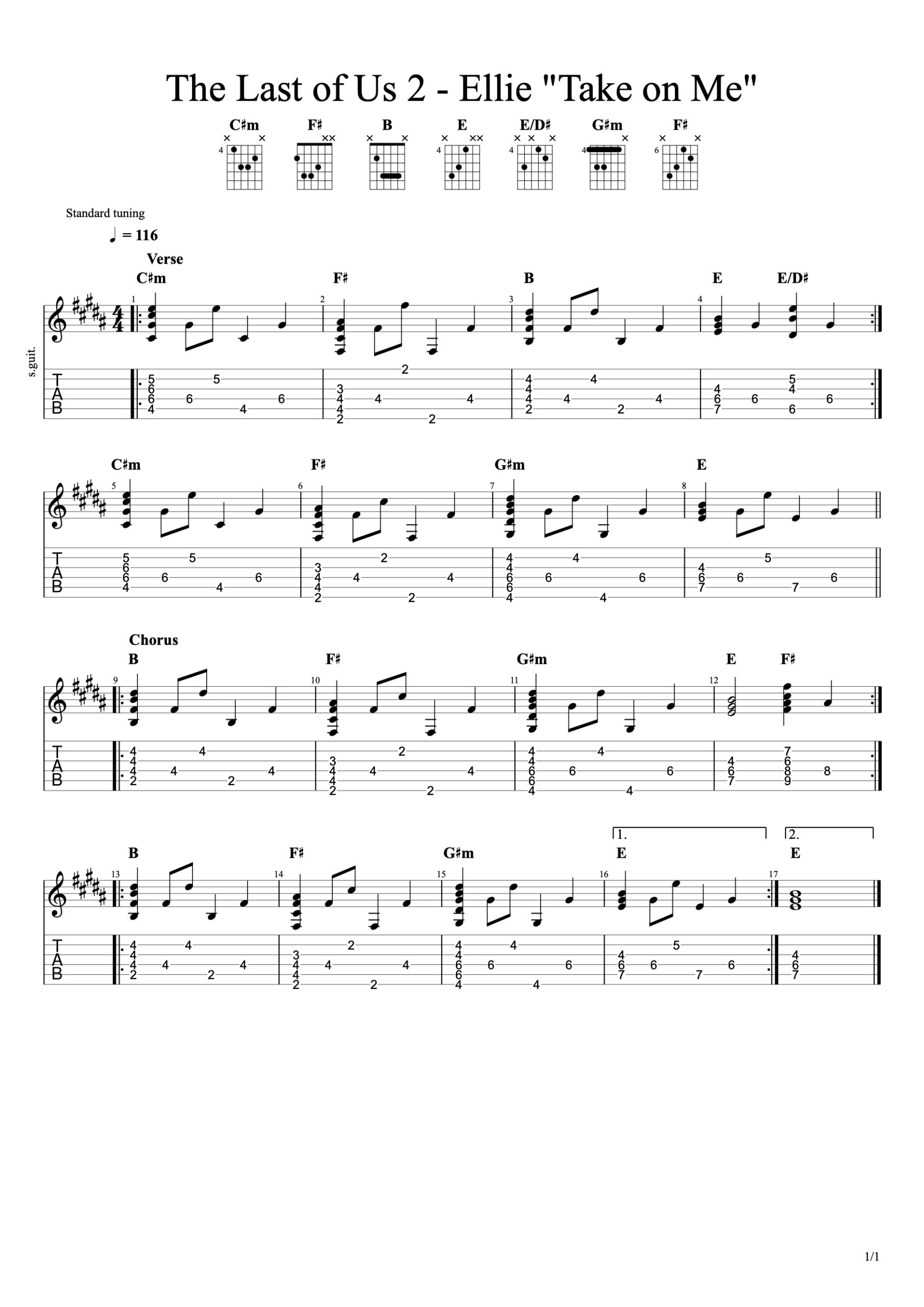 Play Take on Me (The Last of Us 2) Music Sheet