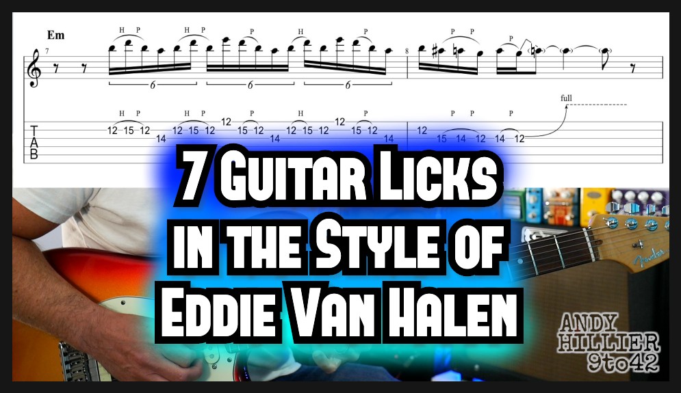 7 Guitar Licks in the Style of Eddie Van Halen TAB