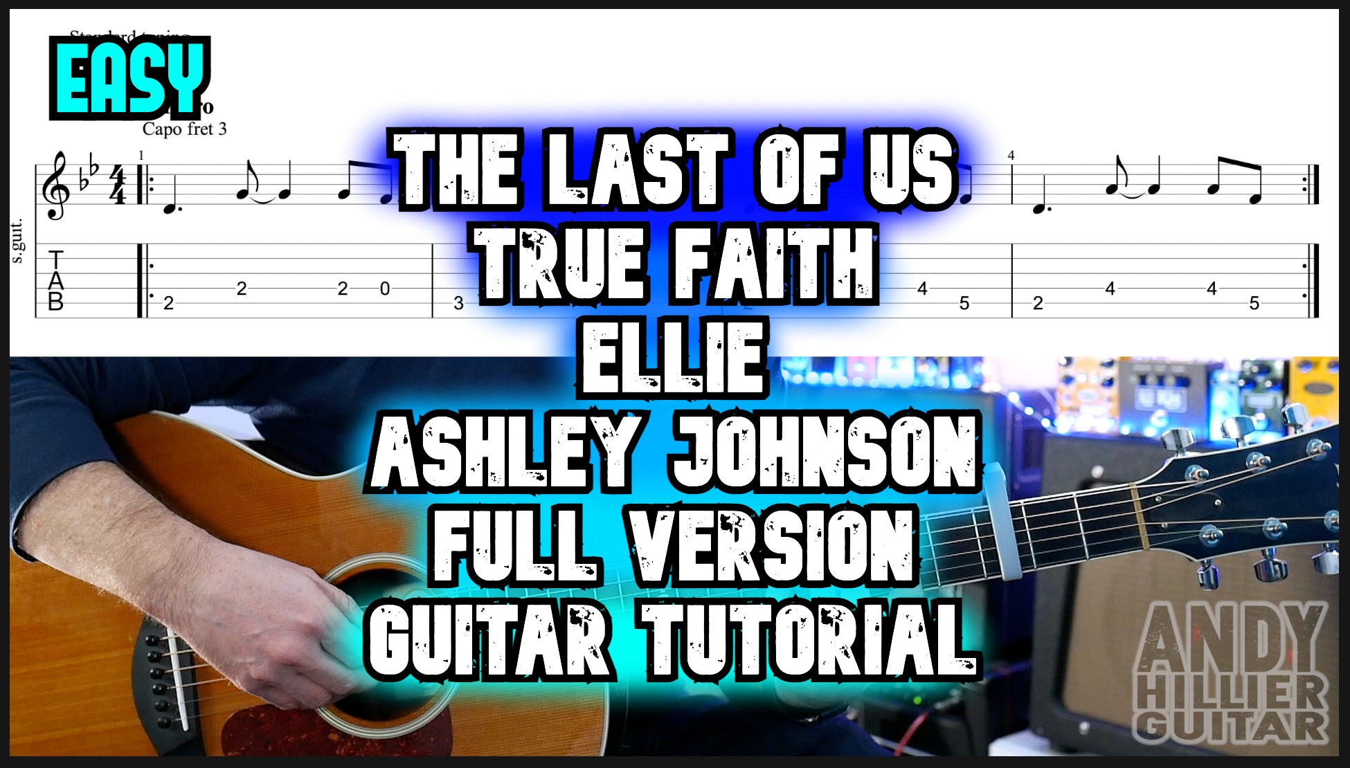 The Last Of Us Part 2 - True Faith (Ellie Song) - EASY Guitar tutorial  (TAB)